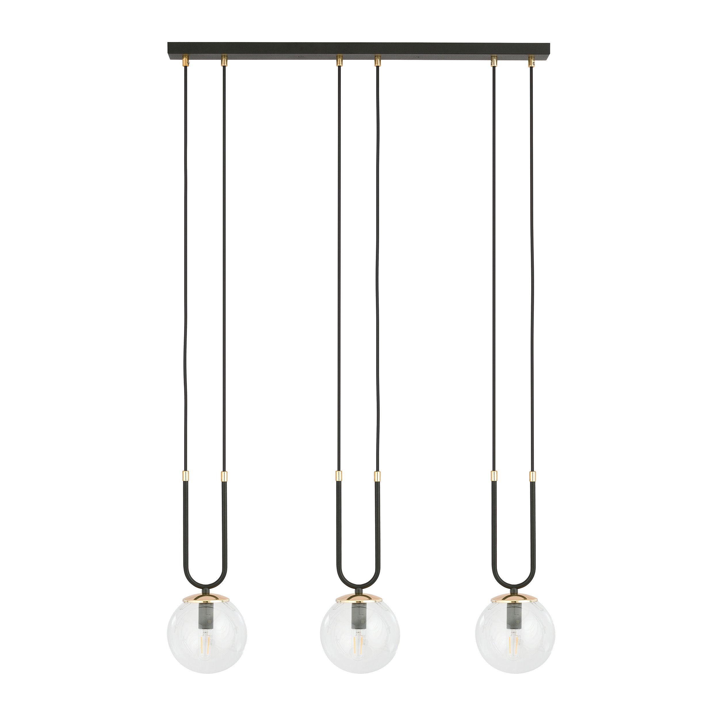 Suspension Glam base en métal ave détail doré au design contemporain par Emibig Suspension Glam base en métal ave détail doré au design contemporain par Emibig