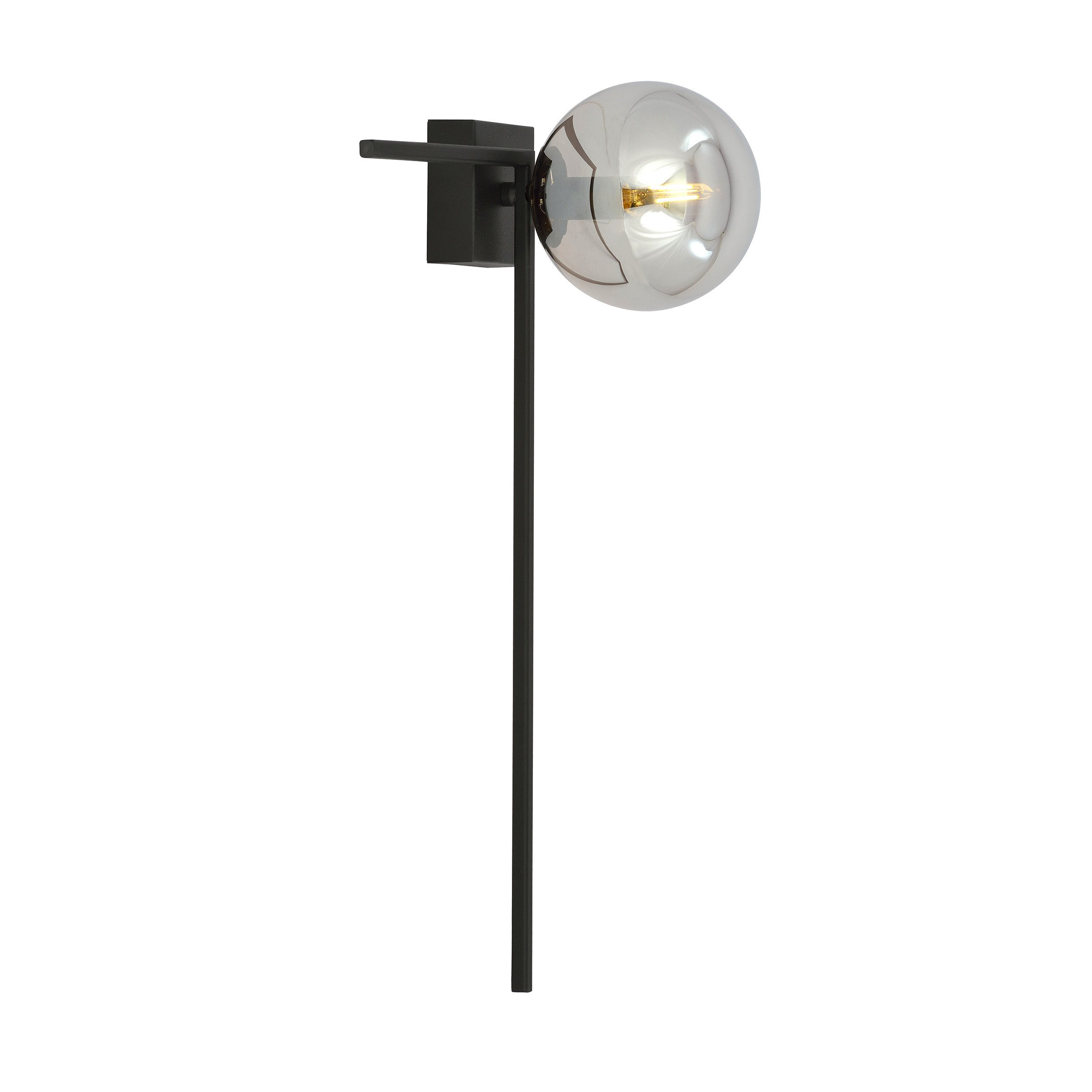 Plafonnier Imago avec base en cadre métallique en angle droit et abat-jour en boule de verre au design contemporain par Emibig Plafonnier Imago avec base en cadre métallique en angle droit et abat-jour en boule de verre au design contemporain par Emibig