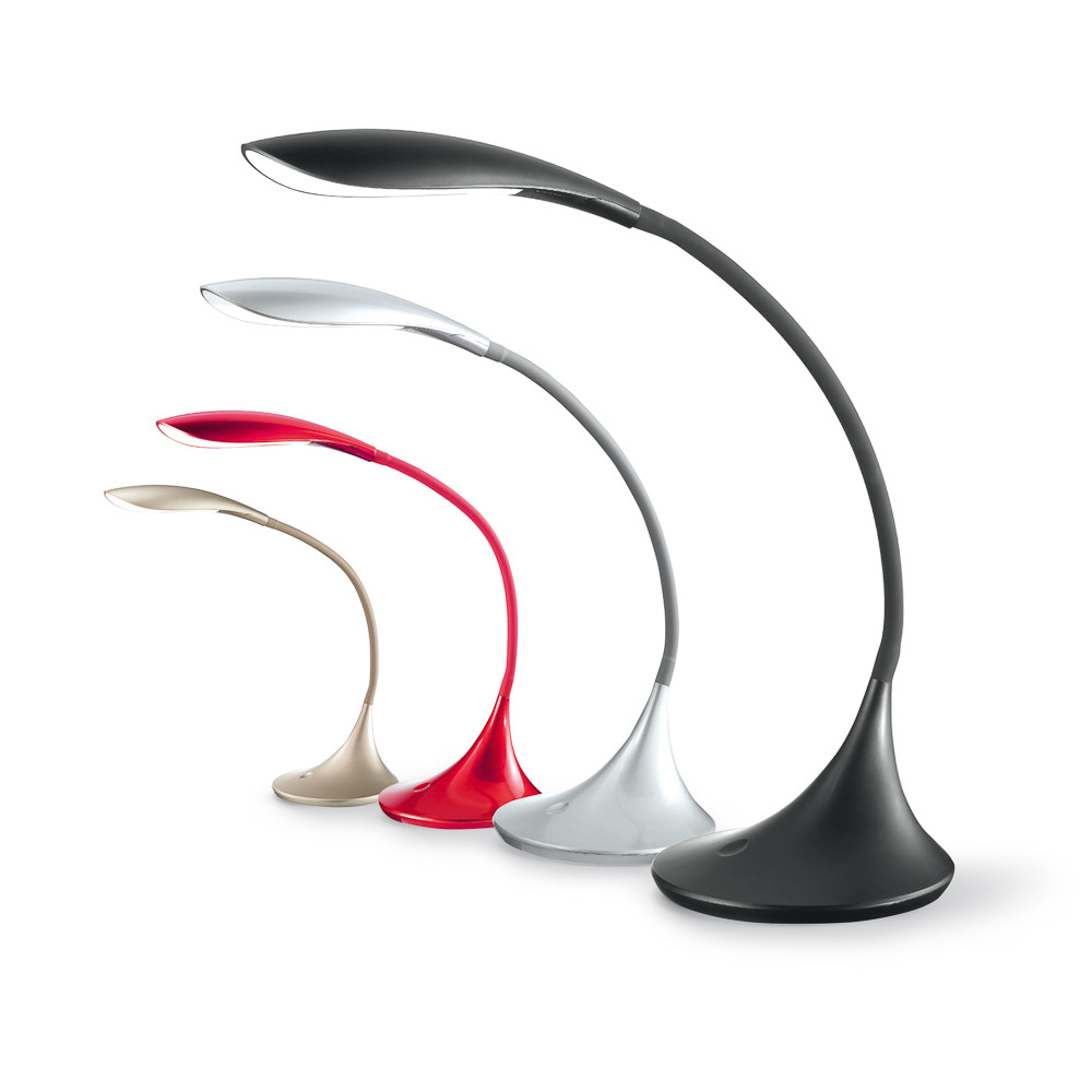 Lampe à poser GLS base en matière synthétique avec bras flexible au design contemporain Gea Luce Lampe à poser GLS base en matière synthétique avec bras flexible au design contemporain Gea Luce
