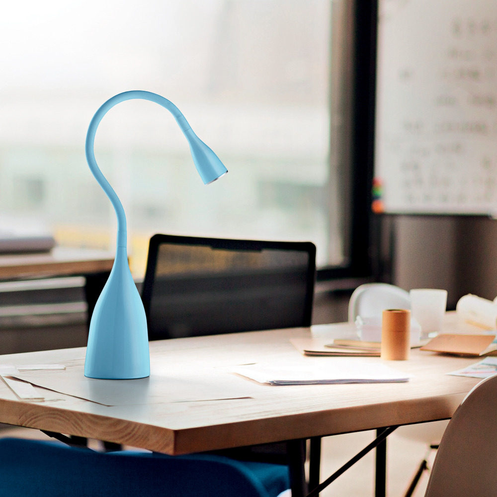 Lampe à poser GLS 02 base en matière synthétique avec bras flexible en silicone au design contemporain Gea Luce Lampe à poser GLS 02 base en matière synthétique avec bras flexible en silicone au design contemporain Gea Luce