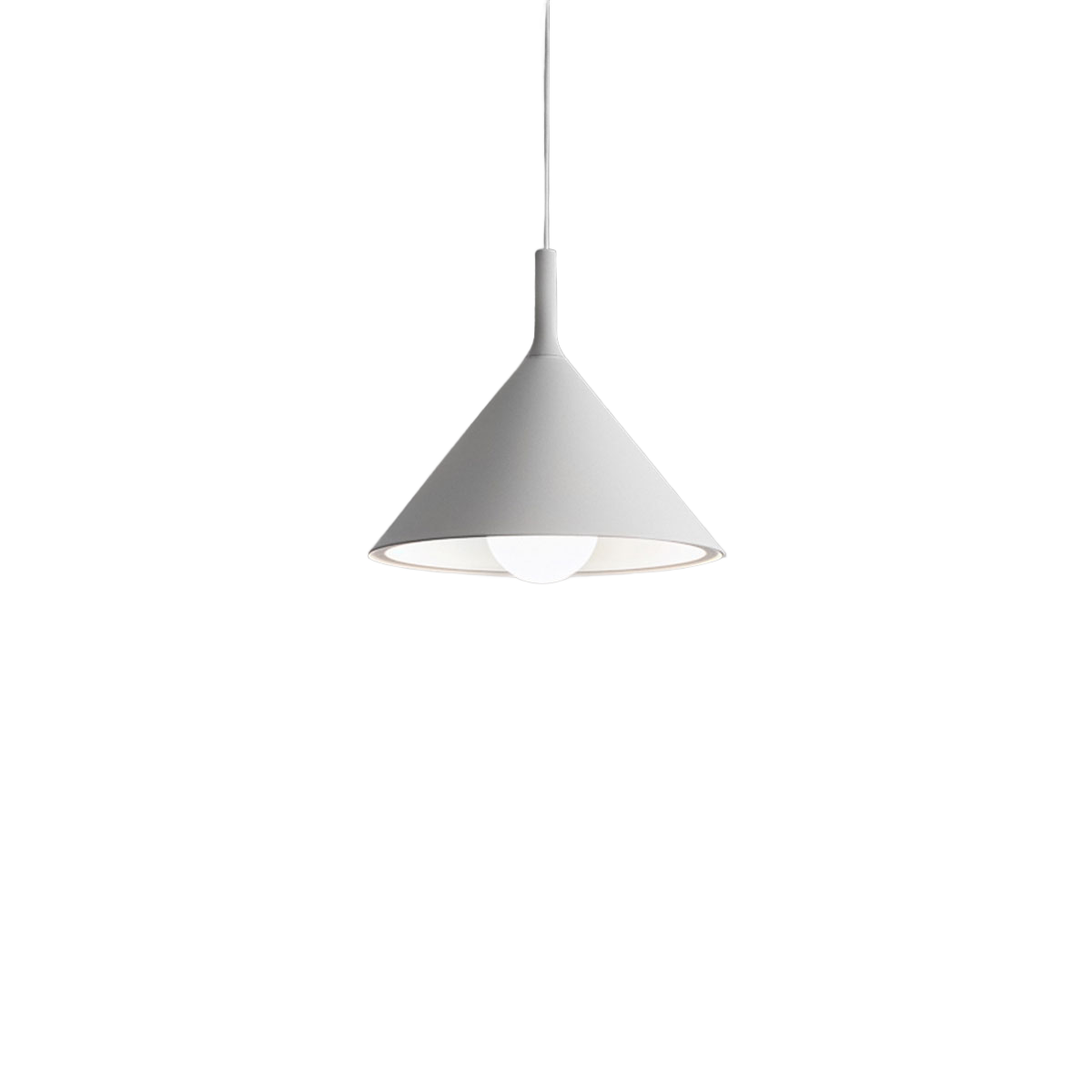 Suspension Barbie base en aluminium avec abat-jour en forme de cône au design contemporain par Gea Luce
