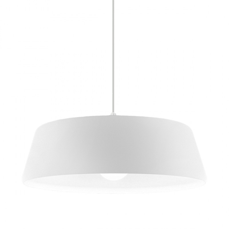 Suspension Blanca cadre en aluminium avec grand abat-jour au design contemporain par Gea Luce