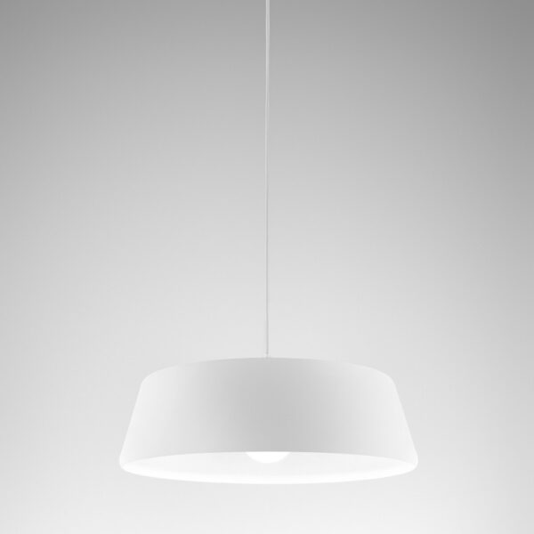Suspension Blanca cadre en aluminium avec grand abat-jour au design contemporain par Gea Luce
