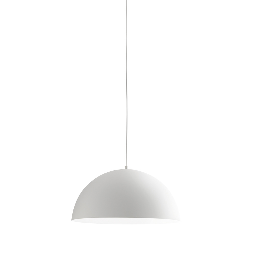Suspension Bonella avec cadre en aluminium et grand abat-jour demi-sphère ouvert au design contemporain par Gea Luce