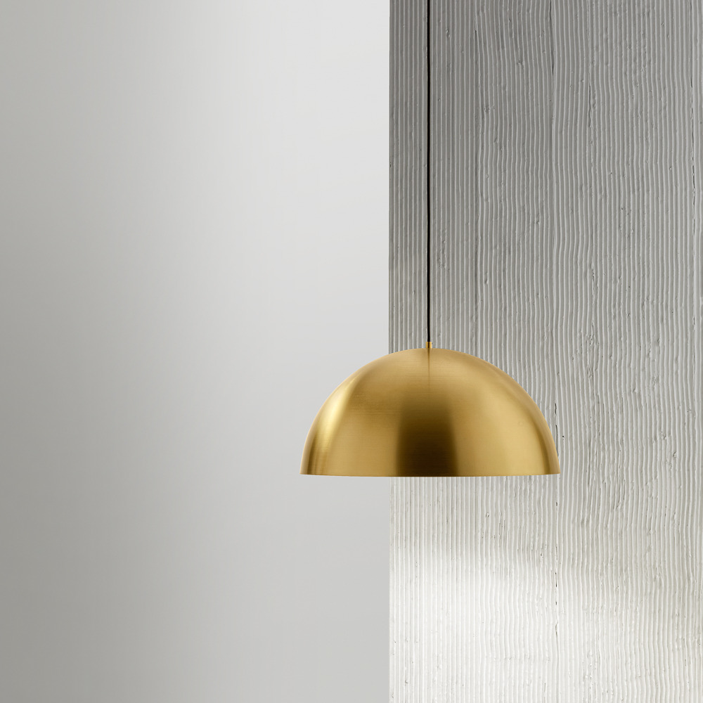 Suspension Bonella avec cadre en aluminium et grand abat-jour demi-sphère ouvert au design contemporain par Gea Luce Suspension Bonella avec cadre en aluminium et grand abat-jour demi-sphère ouvert au design contemporain par Gea Luce