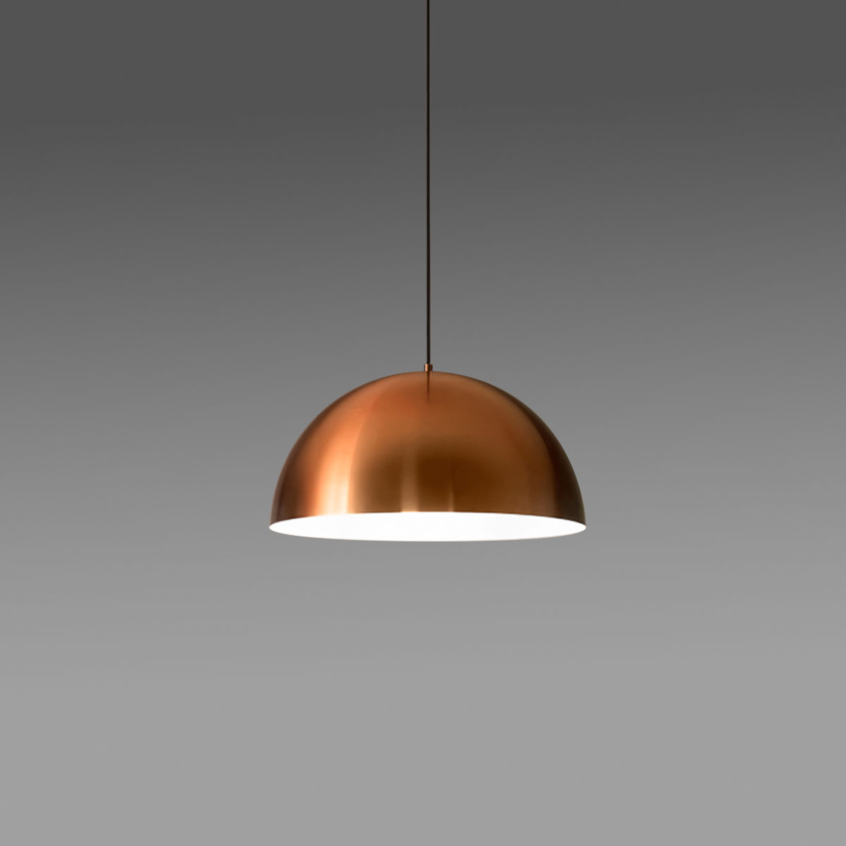 Suspension Bonella avec cadre en aluminium et grand abat-jour demi-sphère ouvert au design contemporain par Gea Luce Suspension Bonella avec cadre en aluminium et grand abat-jour demi-sphère ouvert au design contemporain par Gea Luce