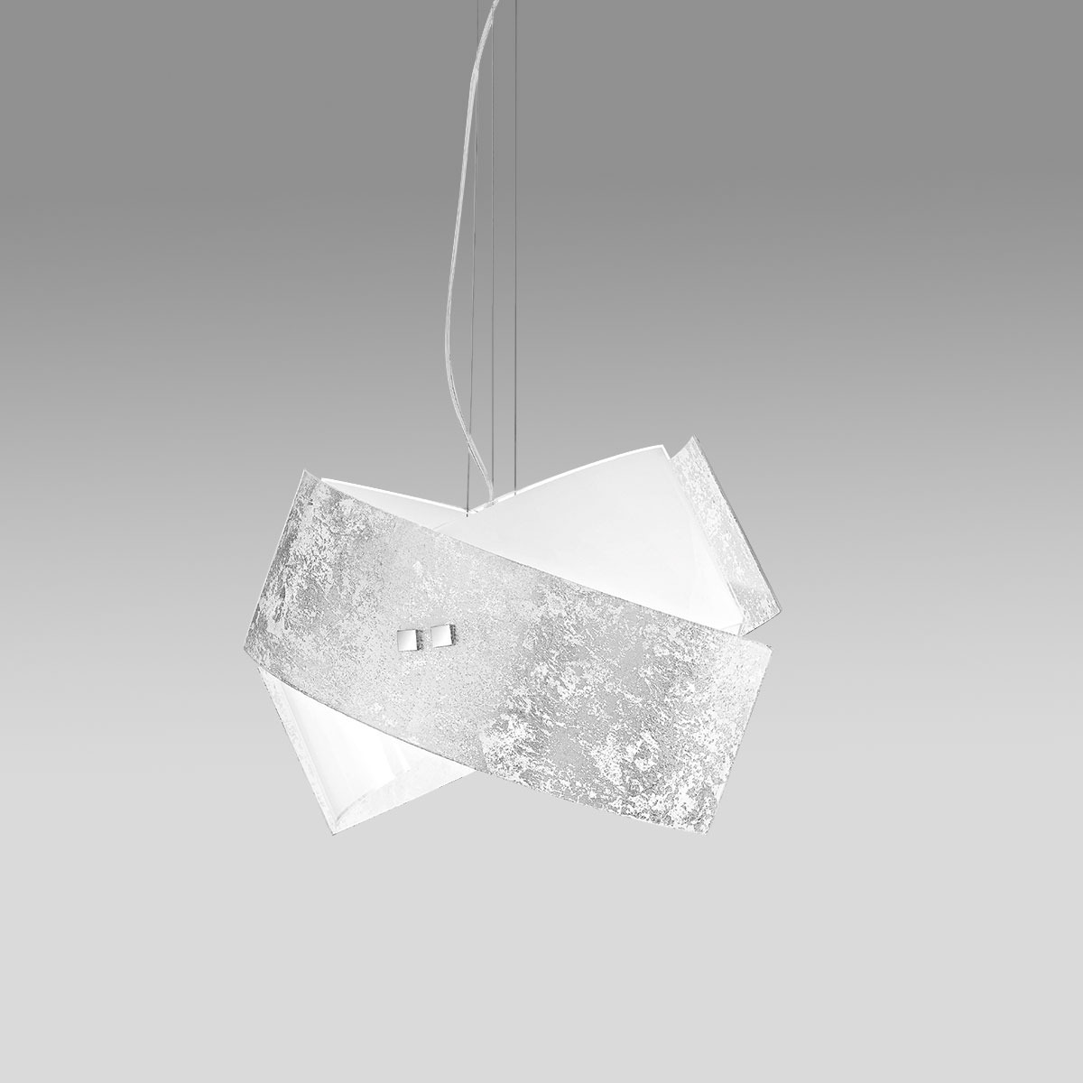 Suspension Camilla avec cadre en métal avec diffuseur en feuille de verre coloré au design contemporain par Gea Luce