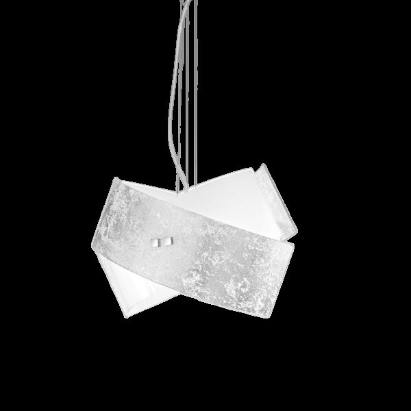 Suspension Camilla avec cadre en métal avec diffuseur en feuille de verre coloré au design contemporain par Gea Luce