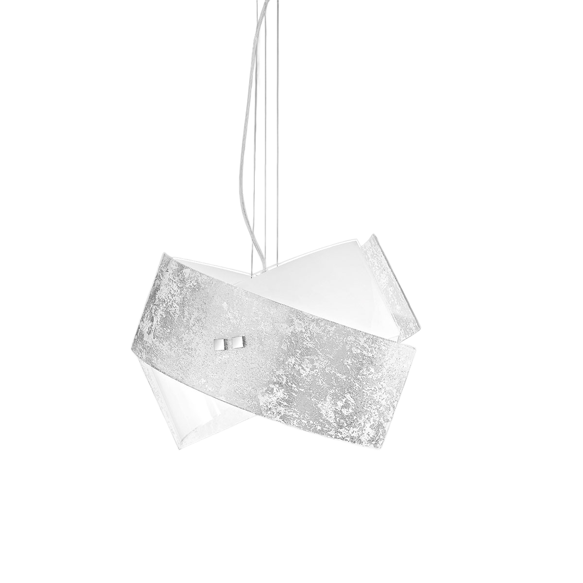 Suspension Camilla avec cadre en métal avec diffuseur en feuille de verre coloré au design contemporain par Gea Luce