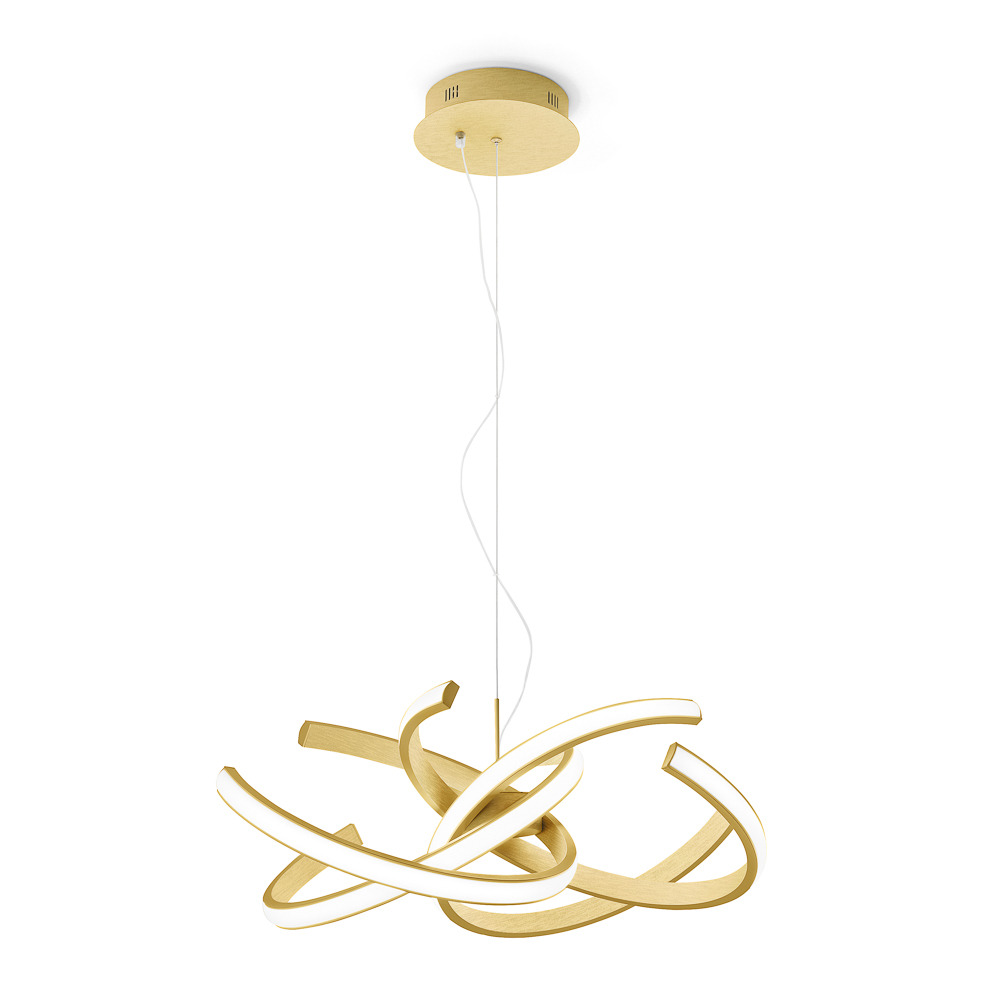 Suspension Cinzia avec cadre en aluminium avec diffuseur en silicone blanc opale au design contemporain par Gea Luce