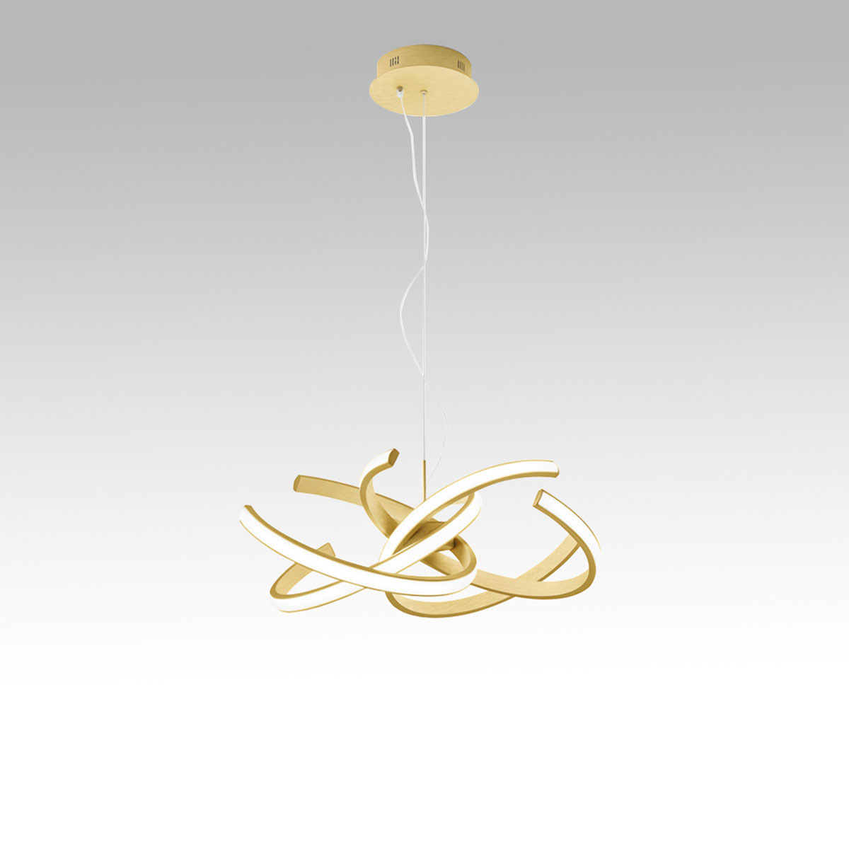 Suspension Cinzia avec cadre en aluminium avec diffuseur en silicone blanc opale au design contemporain par Gea Luce