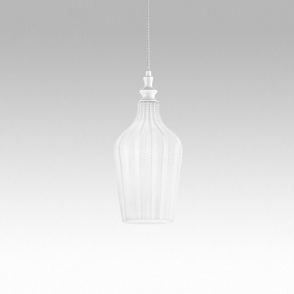 Suspension Cleofe avec cadre en métal avec diffuseur en verre au design contemporain par Gea Luce