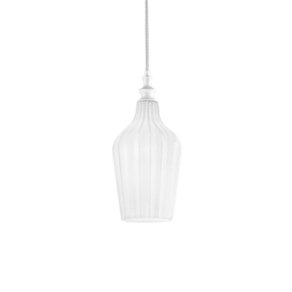 Suspension Cleofe avec cadre en métal avec diffuseur en verre au design contemporain par Gea Luce
