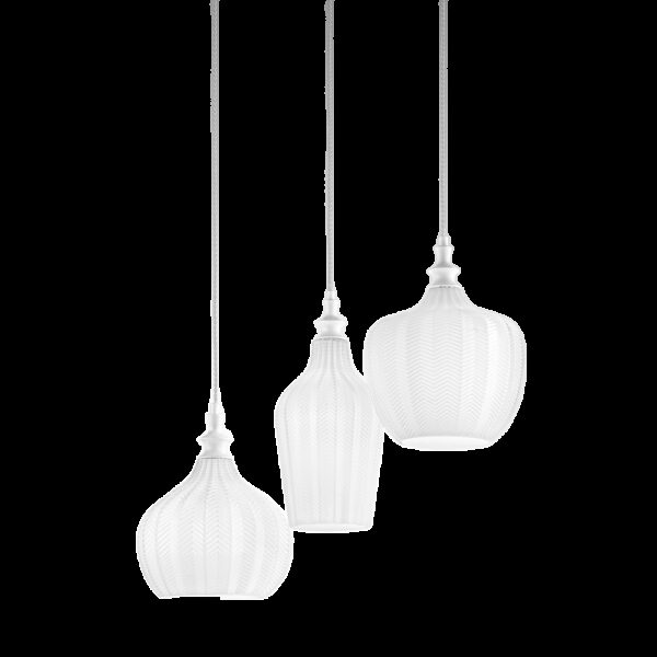 Suspension Cleofe Cluster avec cadre en métal avec diffuseur en verre au design contemporain par Gea Luce