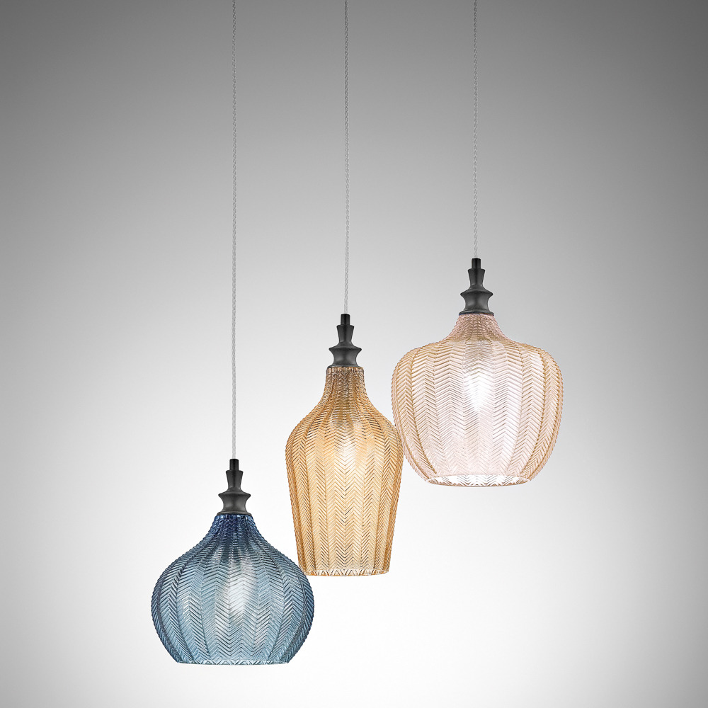 Suspension Cleofe Cluster avec cadre en métal avec diffuseur en verre au design contemporain par Gea Luce Suspension Cleofe Cluster avec cadre en métal avec diffuseur en verre au design contemporain par Gea Luce