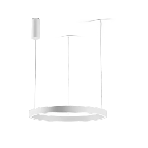 Suspension Chryseide base en aluminium avec diffuseur en silicone blanc opale au design contemporain par Gea Luce