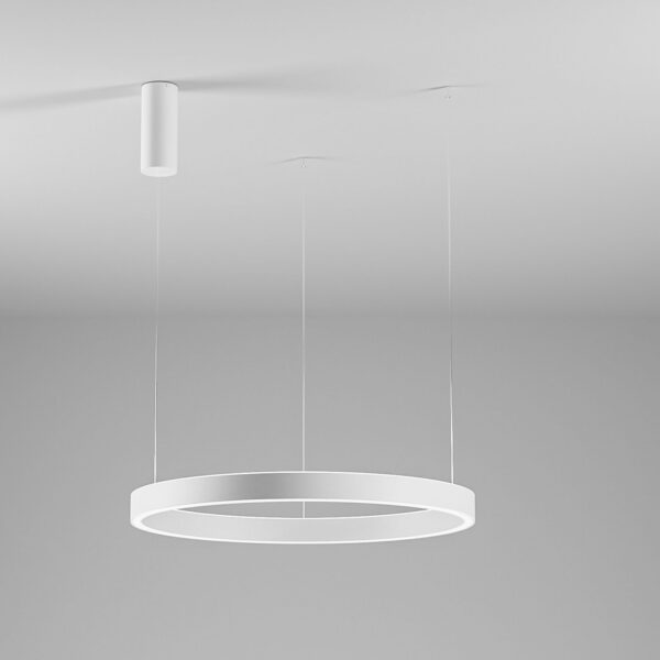 Suspension Chryseide base en aluminium avec diffuseur en silicone blanc opale au design contemporain par Gea Luce