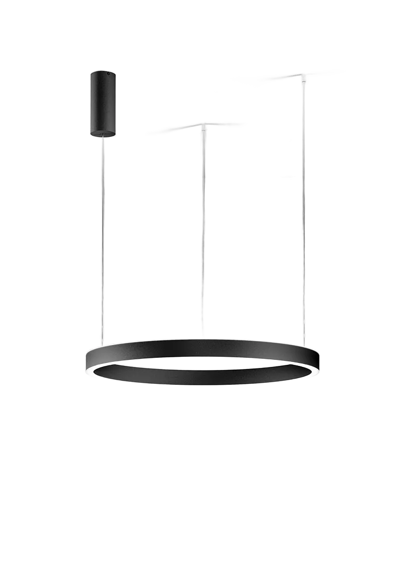 Suspension Chryseide base en aluminium avec diffuseur en silicone blanc opale au design contemporain par Gea Luce Suspension Chryseide base en aluminium avec diffuseur en silicone blanc opale au design contemporain par Gea Luce