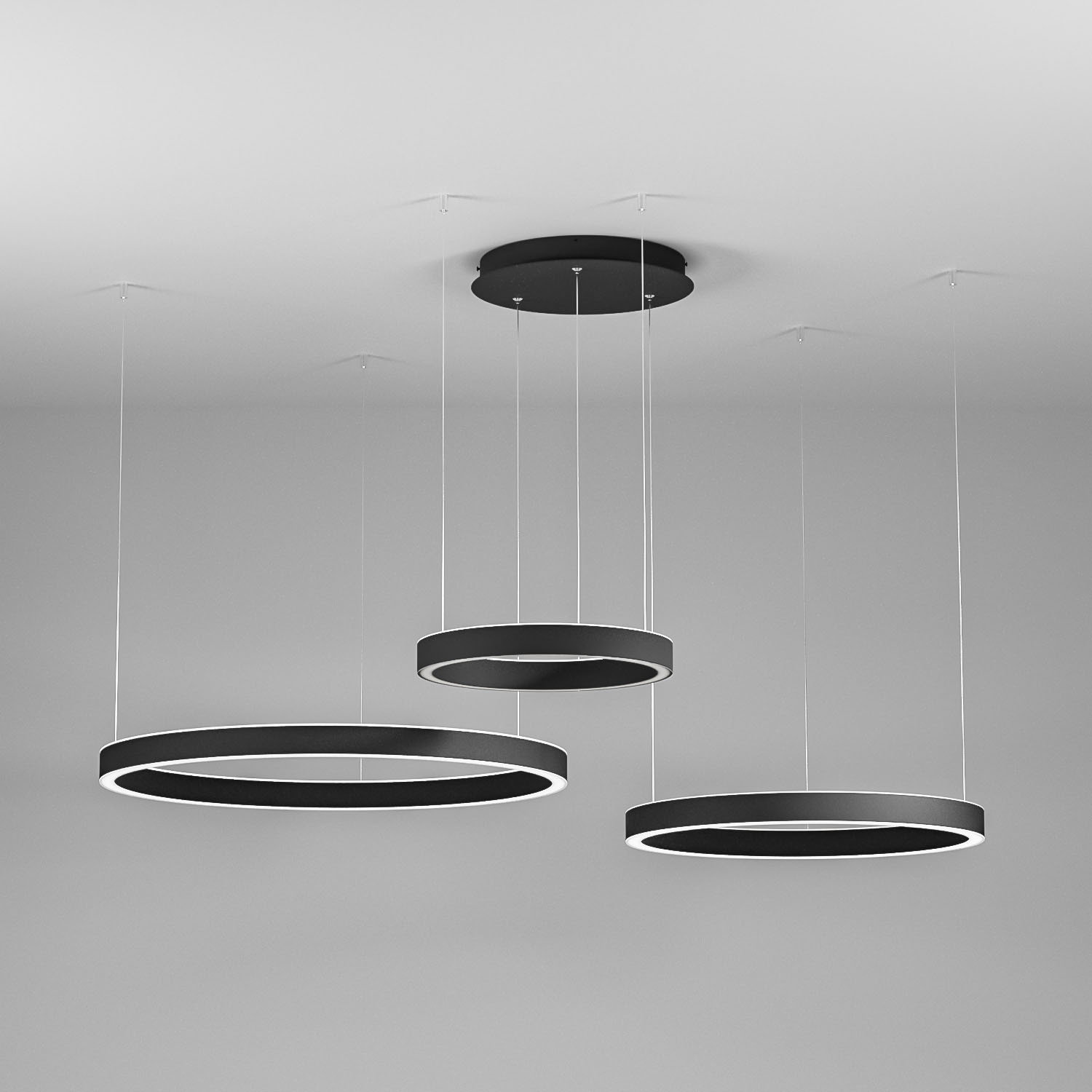 Suspension Chryseide 3D base en aluminium avec diffuseur en silicone blanc opale au design contemporain par Gea Luce Suspension Chryseide 3D base en aluminium avec diffuseur en silicone blanc opale au design contemporain par Gea Luce