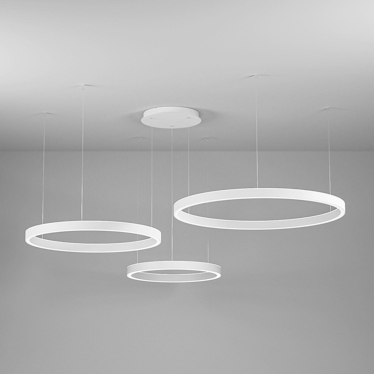 Suspension Chryseide 3D base en aluminium avec diffuseur en silicone blanc opale au design contemporain par Gea Luce Suspension Chryseide 3D base en aluminium avec diffuseur en silicone blanc opale au design contemporain par Gea Luce