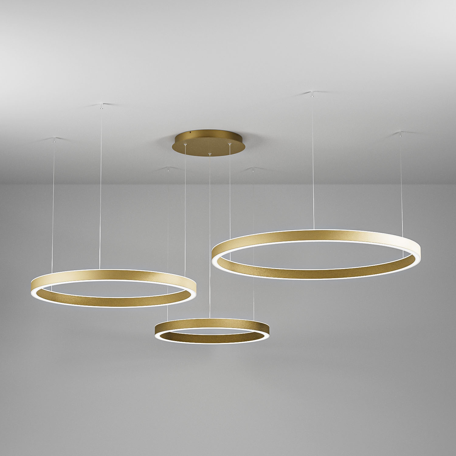 Suspension Chryseide 3D base en aluminium avec diffuseur en silicone blanc opale au design contemporain par Gea Luce Suspension Chryseide 3D base en aluminium avec diffuseur en silicone blanc opale au design contemporain par Gea Luce
