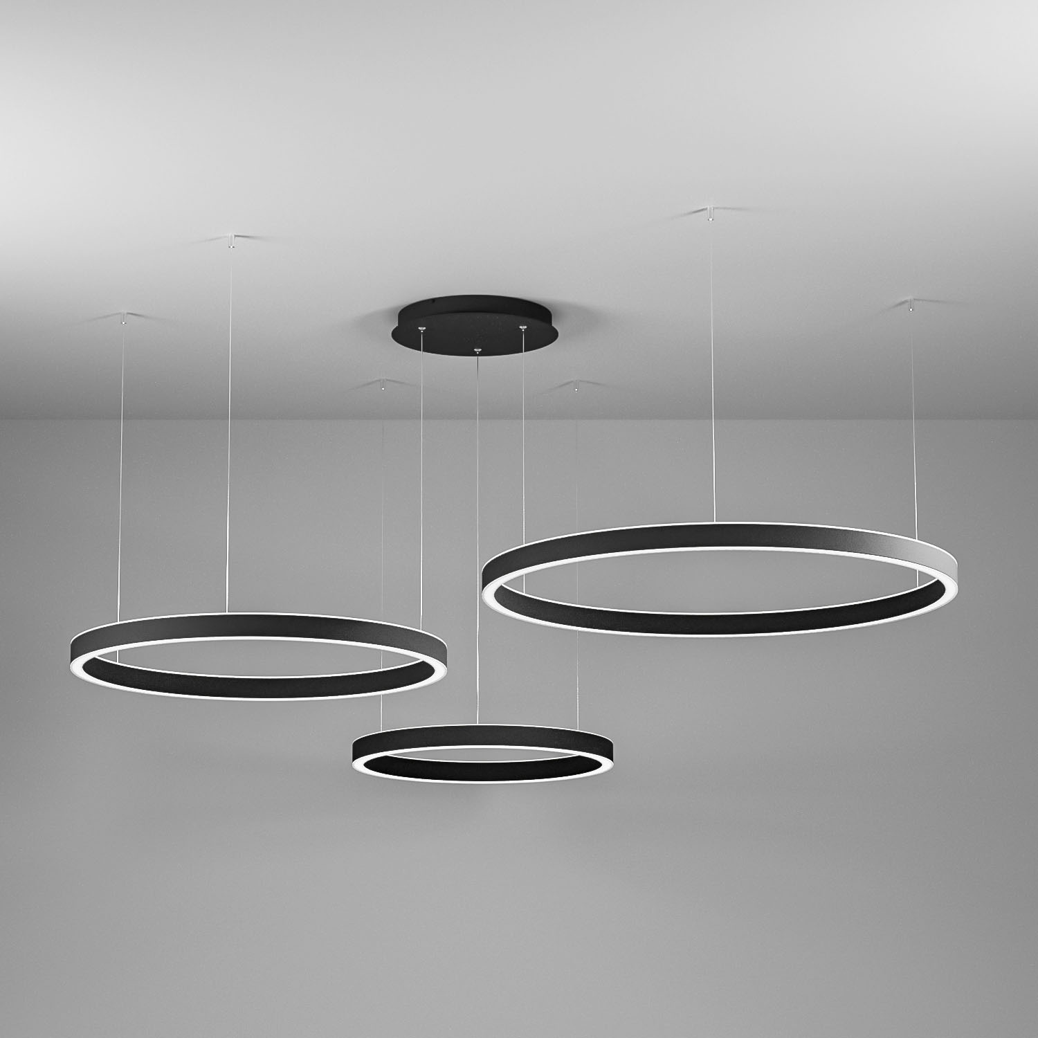 Suspension Chryseide 3D base en aluminium avec diffuseur en silicone blanc opale au design contemporain par Gea Luce Suspension Chryseide 3D base en aluminium avec diffuseur en silicone blanc opale au design contemporain par Gea Luce