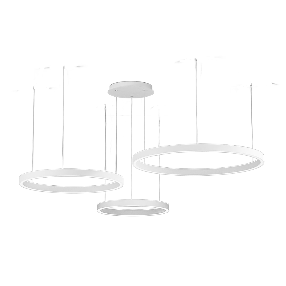 Suspension Chryseide 3D base en aluminium avec diffuseur en silicone blanc opale au design contemporain par Gea Luce Suspension Chryseide 3D base en aluminium avec diffuseur en silicone blanc opale au design contemporain par Gea Luce
