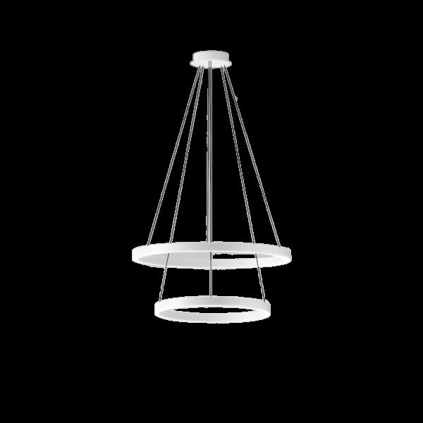 Suspension Chryseide cadre en aluminium avec diffuseur en forme d'anneau en silicone au design contemporain par Gea Luce