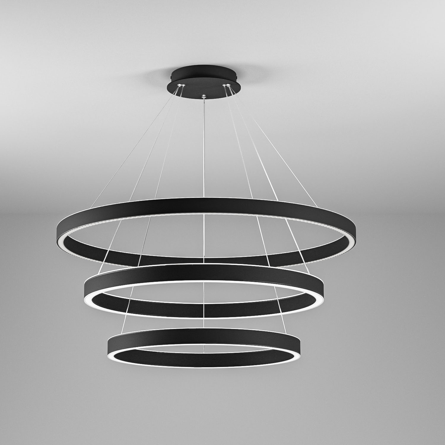 Suspension Chryseide cadre en aluminium avec diffuseur en forme d'anneau en silicone au design contemporain par Gea Luce Suspension Chryseide cadre en aluminium avec diffuseur en forme d'anneau en silicone au design contemporain par Gea Luce