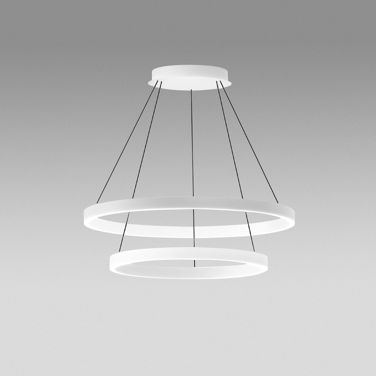 Suspension Chryseide cadre en aluminium avec diffuseur en forme d'anneau en silicone au design contemporain par Gea Luce Suspension Chryseide cadre en aluminium avec diffuseur en forme d'anneau en silicone au design contemporain par Gea Luce