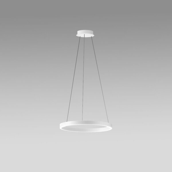 Suspension Chryseide base en aluminium avec diffuseur en silicone circulaire au design contemporain par Gea Luce