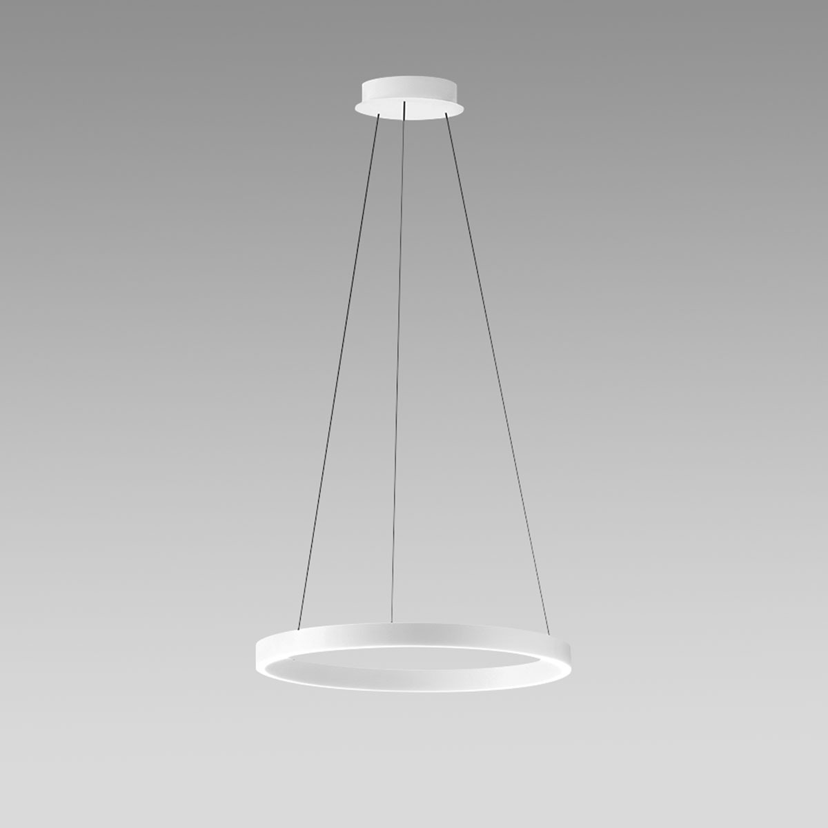 Suspension Chryseide base en aluminium avec diffuseur en silicone circulaire au design contemporain par Gea Luce