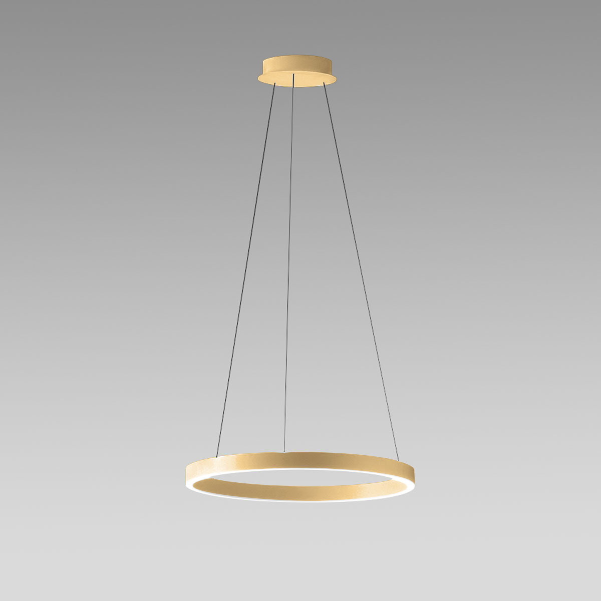 Suspension Chryseide base en aluminium avec diffuseur en silicone circulaire au design contemporain par Gea Luce