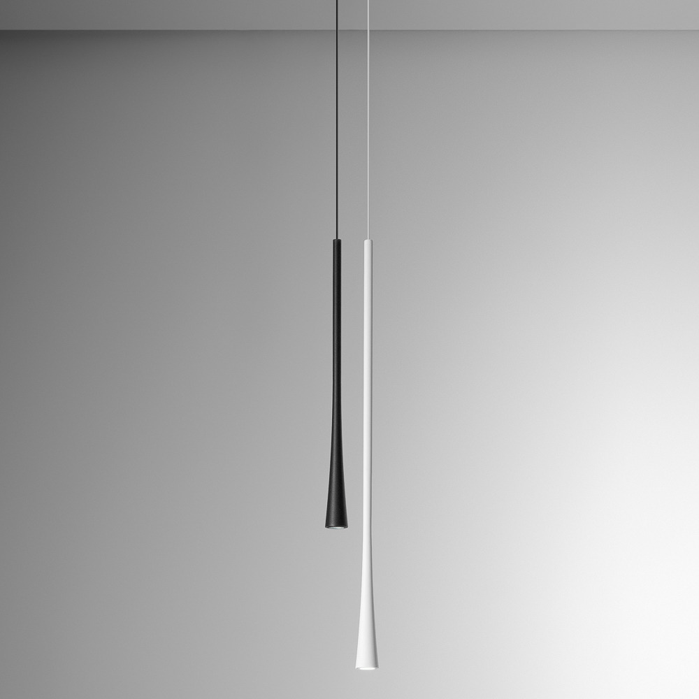 Suspension Dafne base simple en aluminium avec diffuseur en rosace au design contemporain par Gea Luce
