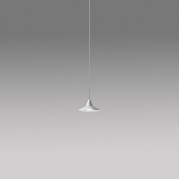 Suspension Helena base en aluminium avec diffuseur en rosace au design contemporain par Gea Luce