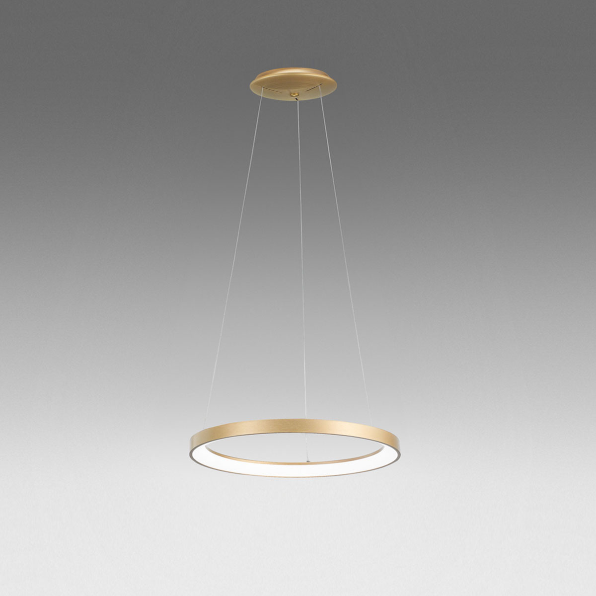 Suspension Krizia avec base en aluminium et diffuseur en acrylique en forme d'anneau au design contemporain par Gea Luce Suspension Krizia avec base en aluminium et diffuseur en acrylique en forme d'anneau au design contemporain par Gea Luce
