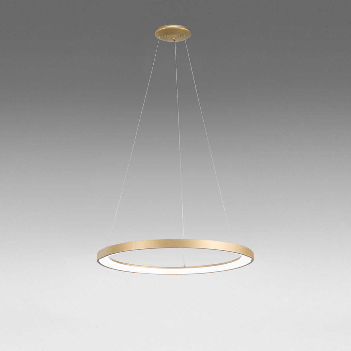 Suspension Krizia avec base en aluminium et diffuseur en acrylique en forme d'anneau au design contemporain par Gea Luce Suspension Krizia avec base en aluminium et diffuseur en acrylique en forme d'anneau au design contemporain par Gea Luce