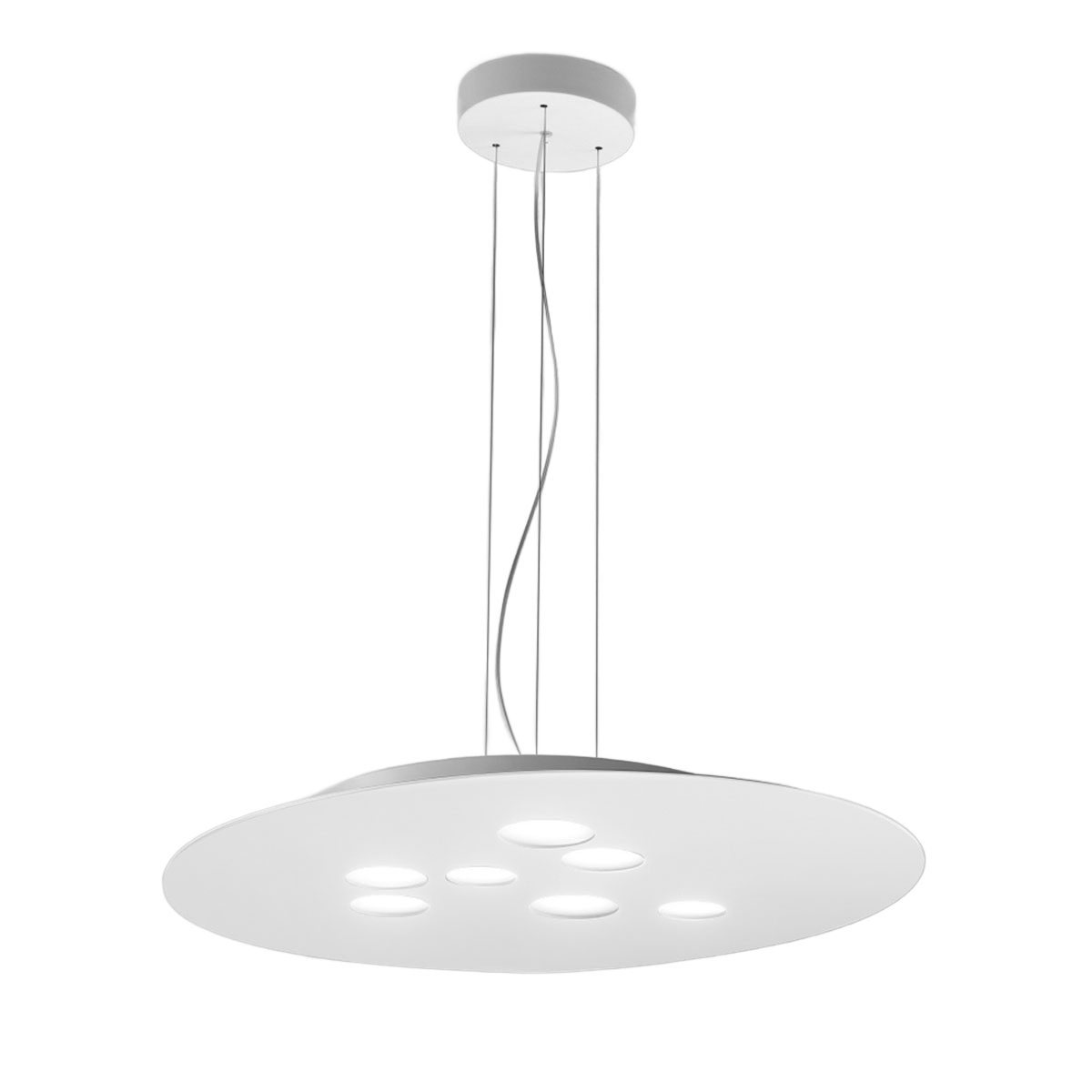 Suspension Luna base en métal avec lumière à double émission au design contemporain par Gea Luce
