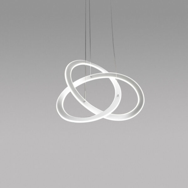 Suspension Yara base en aluminium avec double diffuseur en anneaux croisés au design contemporain par Gea Luce
