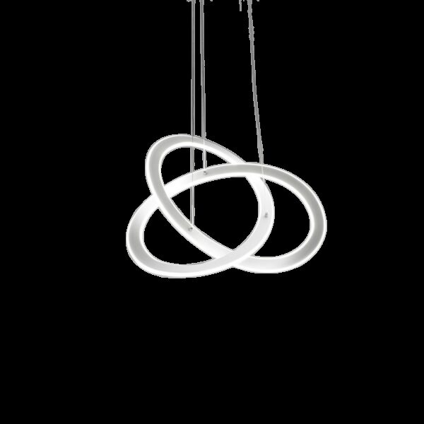 Suspension Yara base en aluminium avec double diffuseur en anneaux croisés au design contemporain par Gea Luce