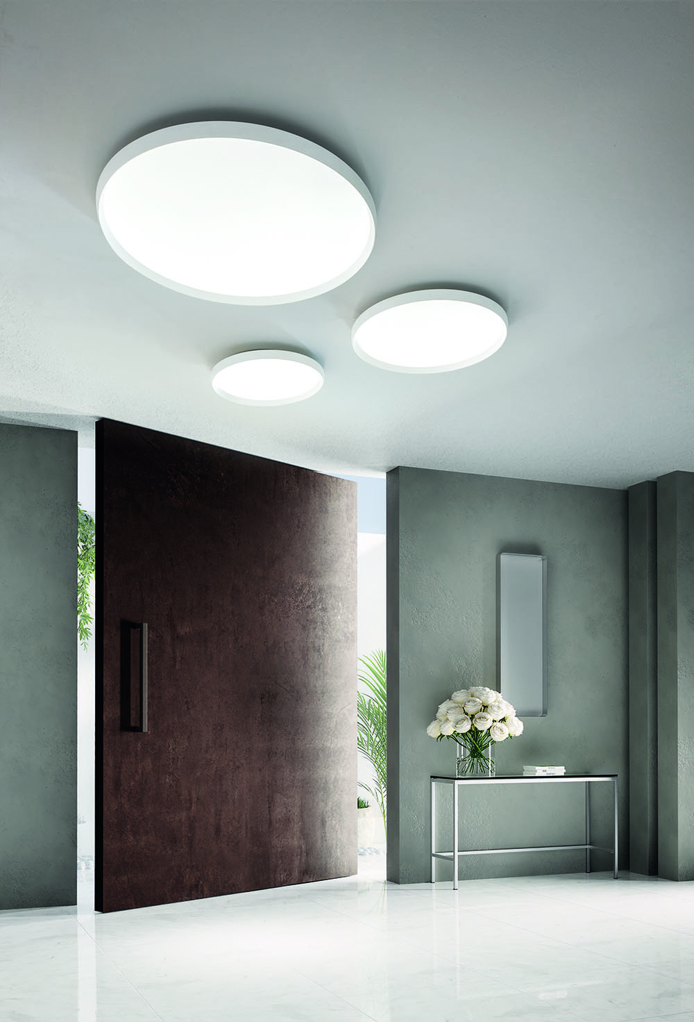 Plafonnier Acelia base en aluminium ronde au design digital par Gea Luce Plafonnier Acelia base en aluminium ronde au design digital par Gea Luce