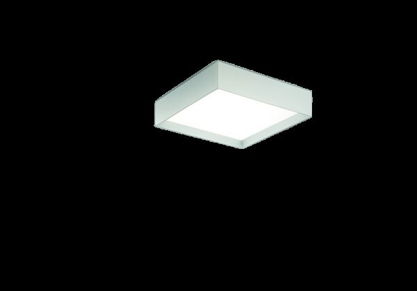 Plafonnier AOI carré en aluminium avec diffuseur en méthacrylate blanc opale au design contemporain par Gea Luce