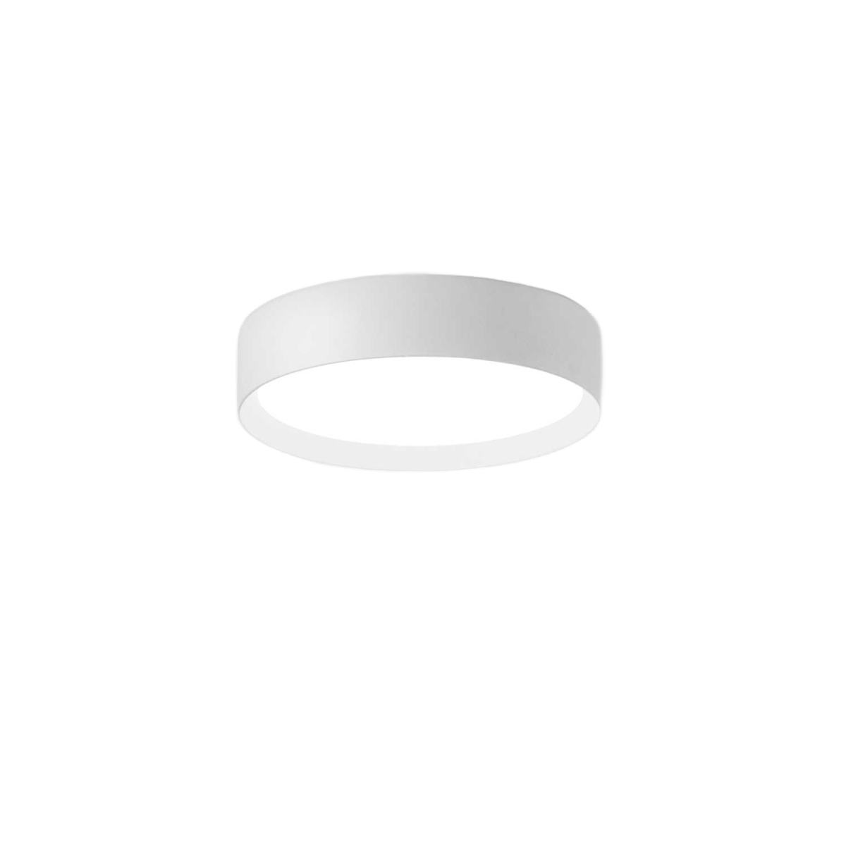 Plafonnier Ava en aluminium ronde avec diffuseur en méthacrylate au design contemporain par Gea Luce