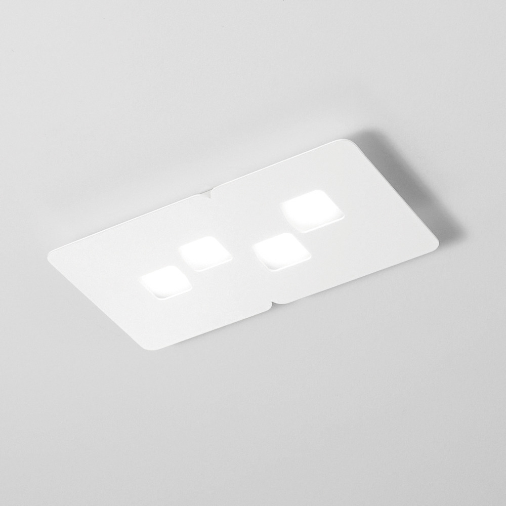Plafonnier Bilbao en métal rectangle et diffuseur en méthacrylate au design contemporain par Gea Luce Plafonnier Bilbao en métal rectangle et diffuseur en méthacrylate au design contemporain par Gea Luce
