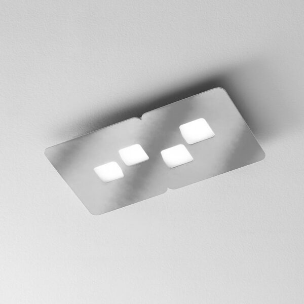 Plafonnier Bilbao en métal rectangle et diffuseur en méthacrylate au design contemporain par Gea Luce
