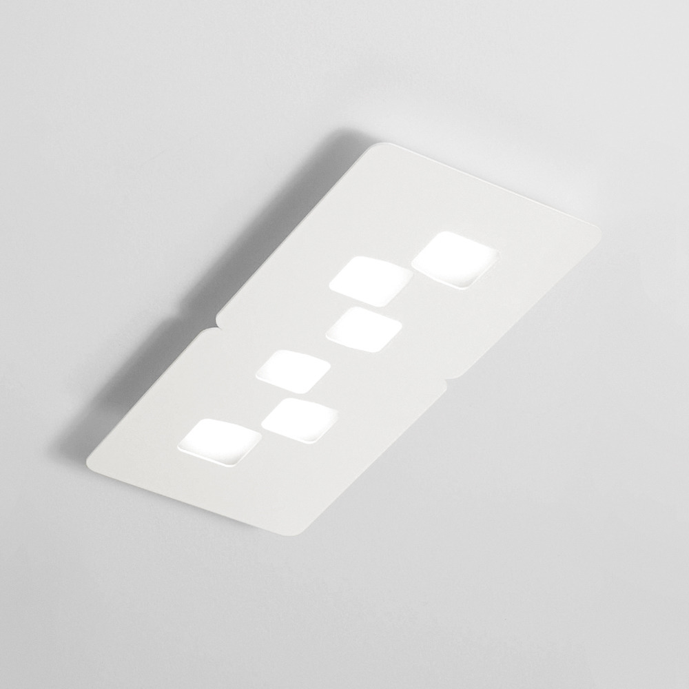 Plafonnier Bilbao en métal rectangle et diffuseur en méthacrylate au design contemporain par Gea Luce Plafonnier Bilbao en métal rectangle et diffuseur en méthacrylate au design contemporain par Gea Luce