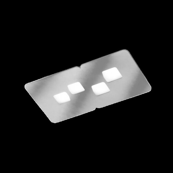 Plafonnier Bilbao en métal rectangle et diffuseur en méthacrylate au design contemporain par Gea Luce