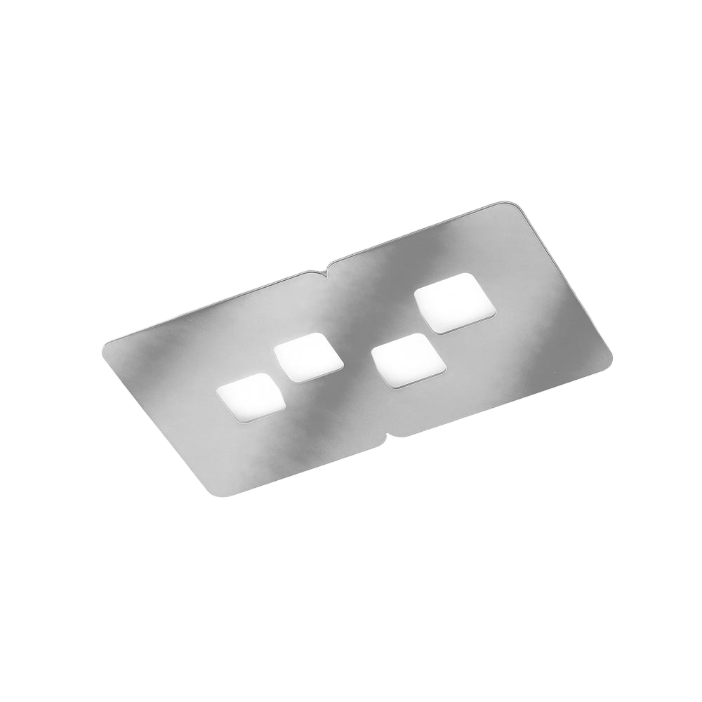 Plafonnier Bilbao en métal rectangle et diffuseur en méthacrylate au design contemporain par Gea Luce