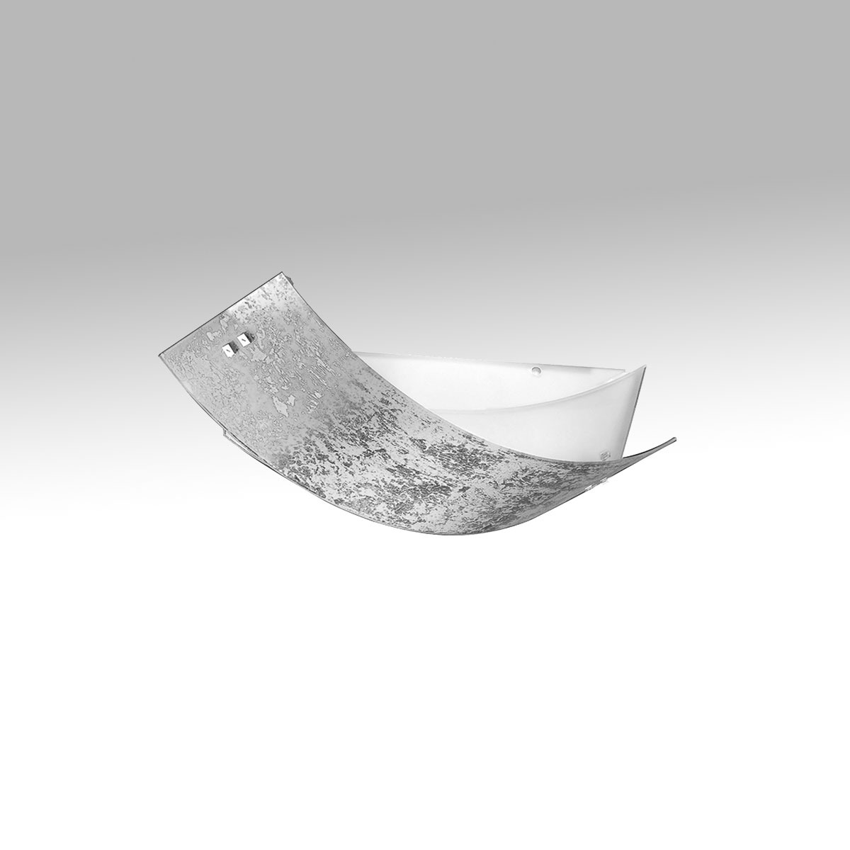 Plafonnier Camilla base en métal blanc avec diffuseur en verre coloré au design contemporain par Gea Luce