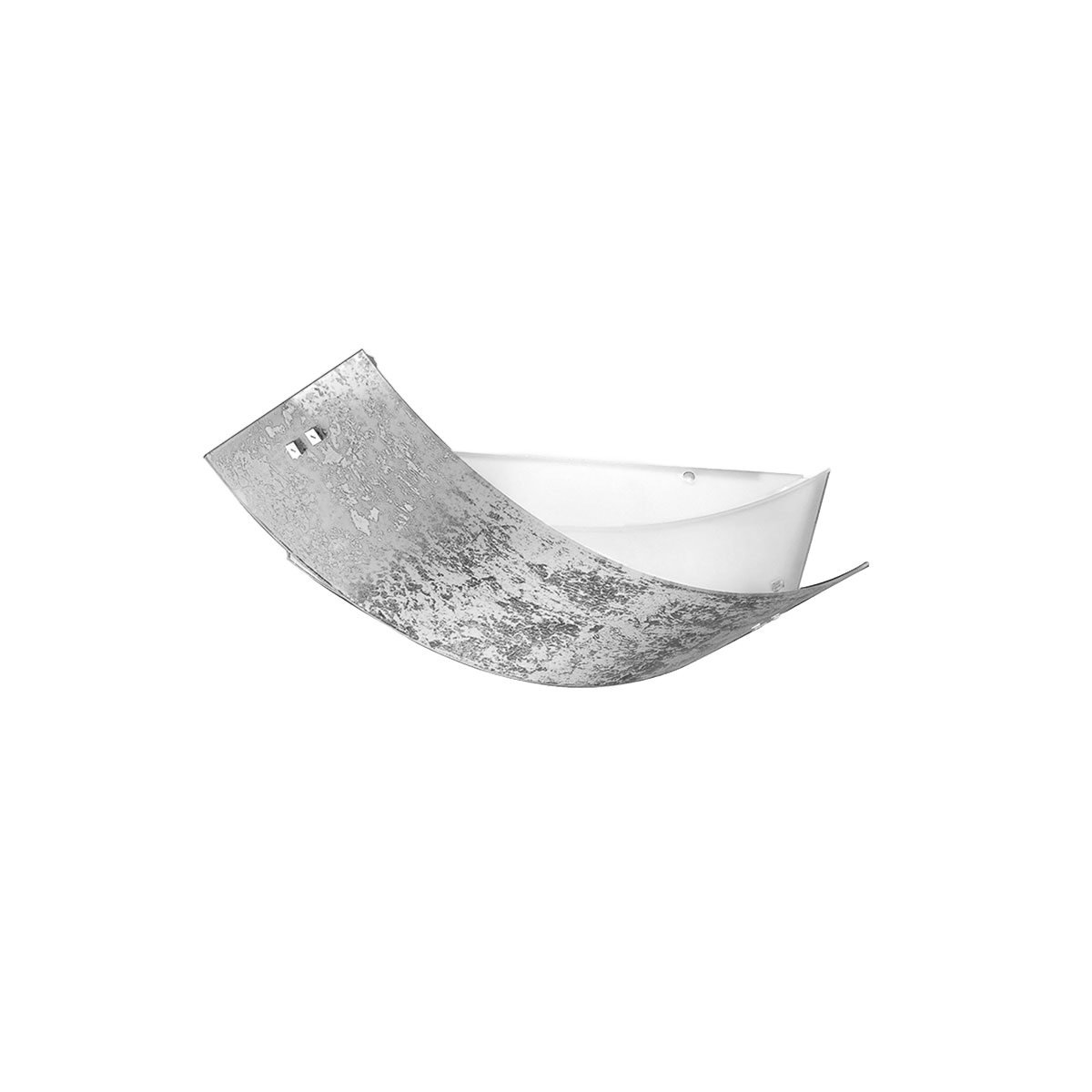 Plafonnier Camilla base en métal blanc avec diffuseur en verre coloré au design contemporain par Gea Luce